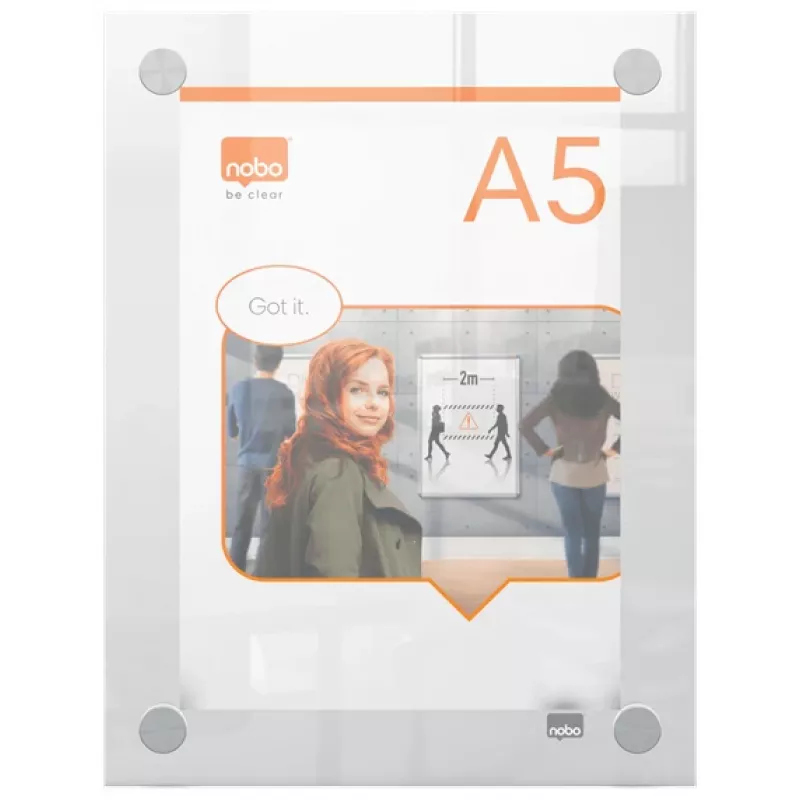 Nobo Premium Plus A5 Clear Acrylic Wall Mounted Poster Frame