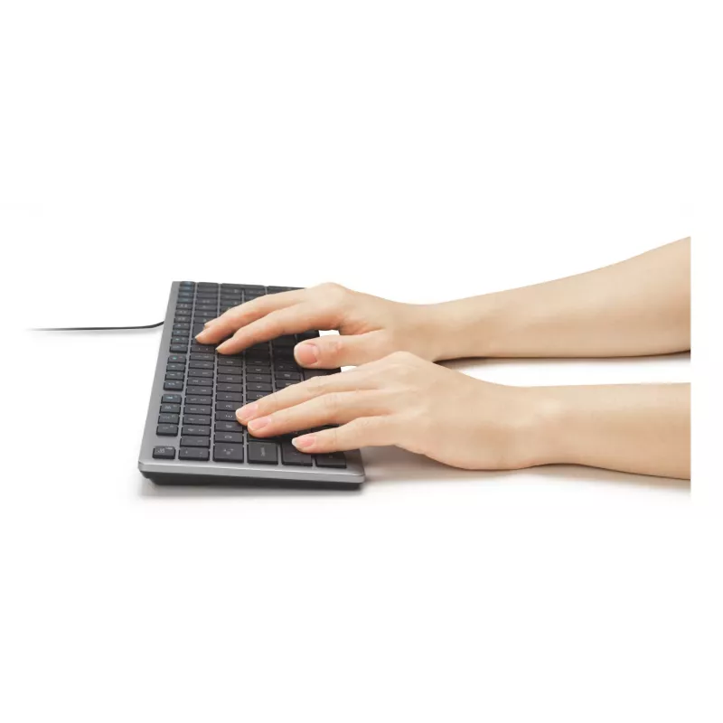 Kensington KB515 EQ USB-C/USB-A Wired Keyboard, Full-size (100%), Wired, USB, Scissor key switch, QWERTY, Grey