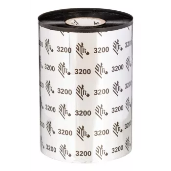Zebra 3200 Wax/Resin Ribbon, 74 m, 11 cm, Black, 1.27 cm, UL/cUL