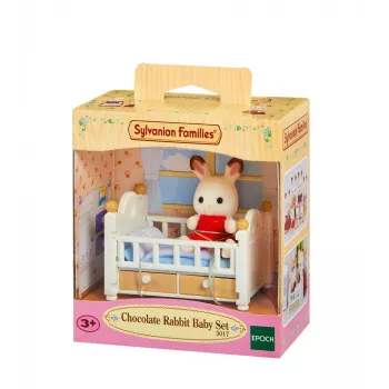 Sylvanian Families Chocolate Rabbit Baby Set (Baby Bed), 3 yr(s), Multicolour, Polystyrene, Plastic