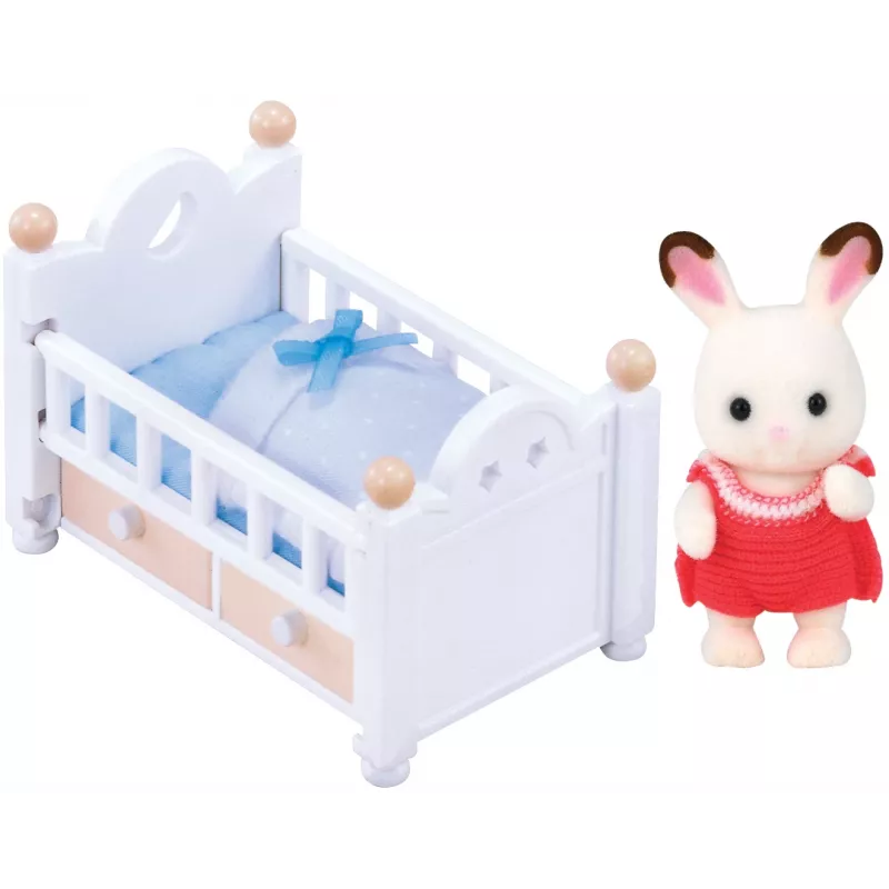 Sylvanian Families Chocolate Rabbit Baby Set (Baby Bed), 3 yr(s), Multicolour, Polystyrene, Plastic
