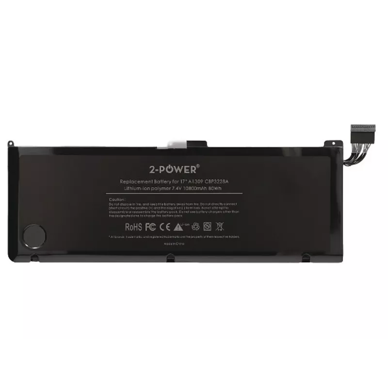 2-Power 7.4v 11200mAh Li-Polymer Laptop Battery, Battery, Apple MacBook Pro 17 inch A1297 (Mid 2009 EMC2272/EMC2329, Mid 2010 EMC2352)