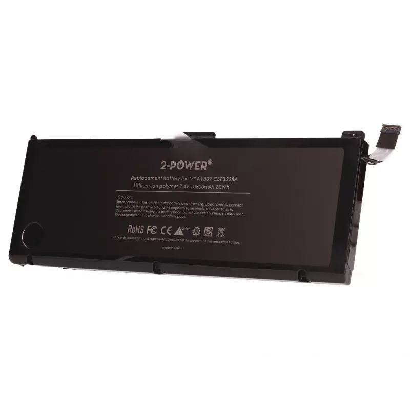 2-Power 7.4v 11200mAh Li-Polymer Laptop Battery, Battery, Apple MacBook Pro 17 inch A1297 (Mid 2009 EMC2272/EMC2329, Mid 2010 EMC2352)