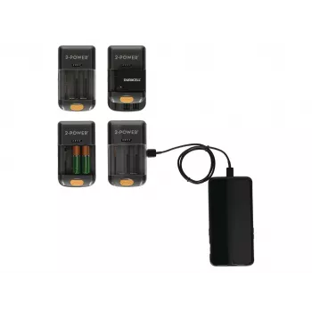 2-Power Universal Camera Battery Charger-Retail, Lithium-Ion (Li-Ion), Nickel-Metal Hydride (NiMH), AA, AAA