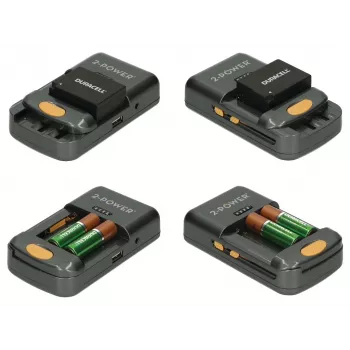 2-Power Universal Camera Battery Charger-Retail, Lithium-Ion (Li-Ion), Nickel-Metal Hydride (NiMH), AA, AAA