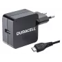 Duracell 2.4A Phone/Tablet Wall Charger, Indoor, AC, 5 V, 2.4 A, Black