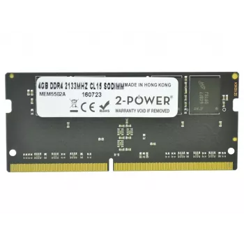 2-Power 4GB DDR4 2133MHz CL15 SODIMM Memory, 4 GB, 1 x 4 GB, DDR4, 2133 MHz, 260-pin SO-DIMM, Grey