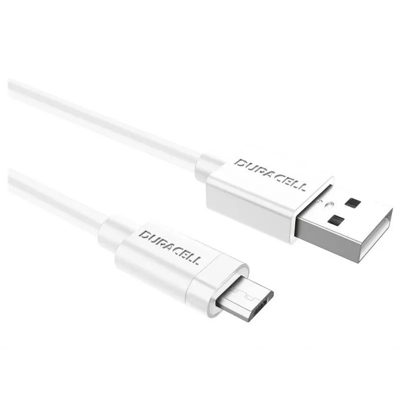 Duracell Sync/Charge Cable 1 Metre White, 1 m, USB A, Micro-USB A, 2.0, White