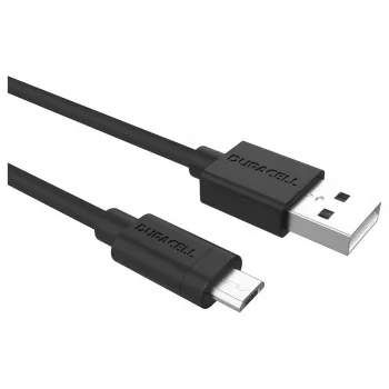 Duracell Sync/Charge Cable 2 Metre Black, 2 m, USB A, Micro-USB A, 2.0, Black