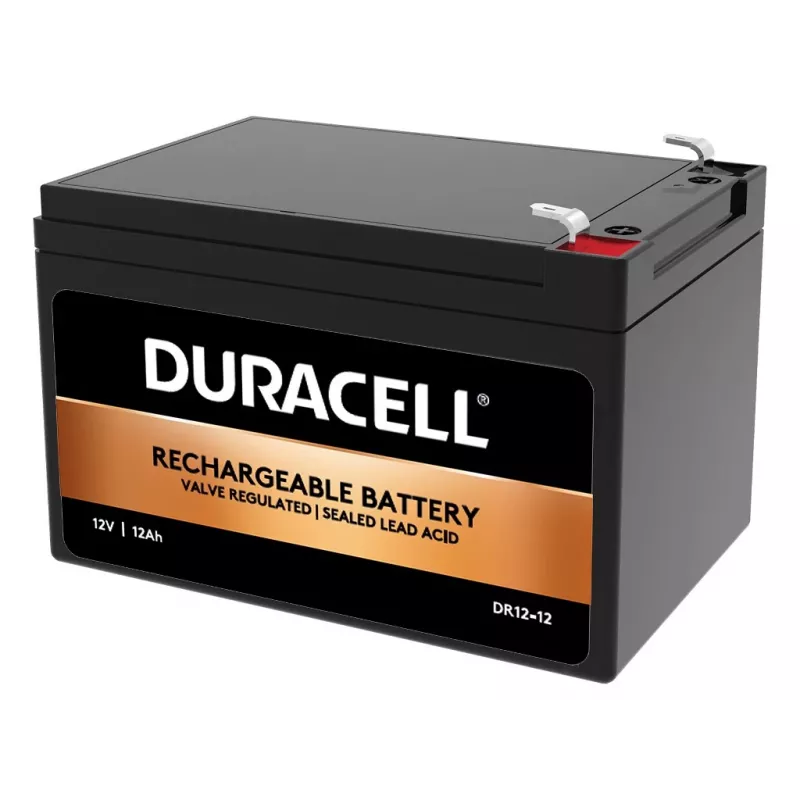 Duracell 12V 12Ah VRLA Battery, Sealed Lead Acid (VRLA), 12 V, 12 Ah, 12000 mAh, 144 Wh, Black