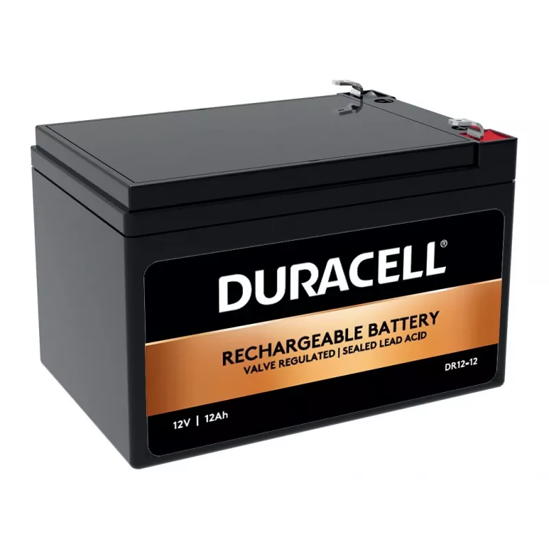 Duracell 12V 12Ah VRLA Battery, Sealed Lead Acid (VRLA), 12 V, 12 Ah, 12000 mAh, 144 Wh, Black