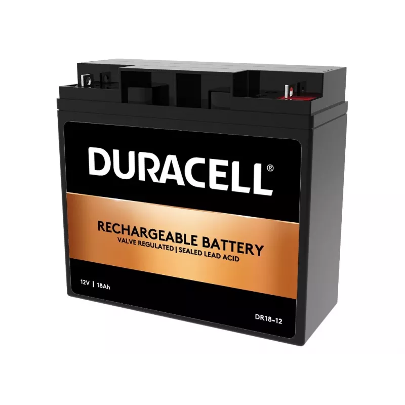 Duracell 12V 18Ah VRLA Battery, Sealed Lead Acid (VRLA), 12 V, 18 Ah, 18000 mAh, 216 Wh, Black