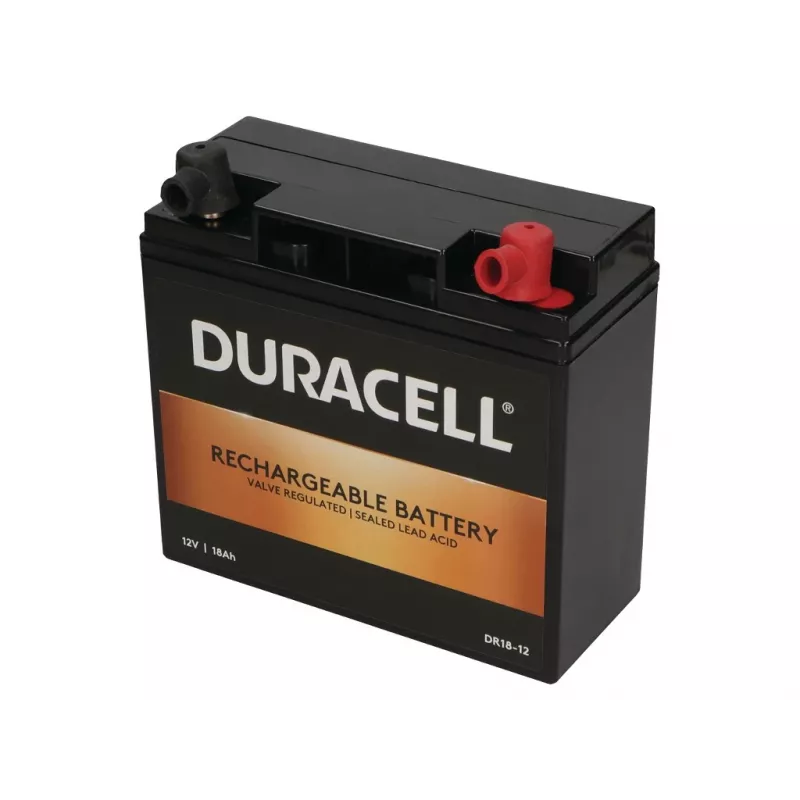 Duracell 12V 18Ah VRLA Battery, Sealed Lead Acid (VRLA), 12 V, 18 Ah, 18000 mAh, 216 Wh, Black