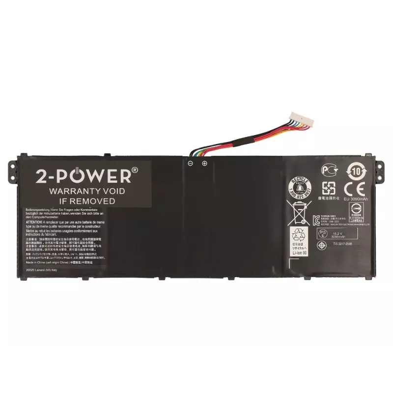 2-Power 15.2V 3220mAh Li-Polymer Laptop Battery, Battery