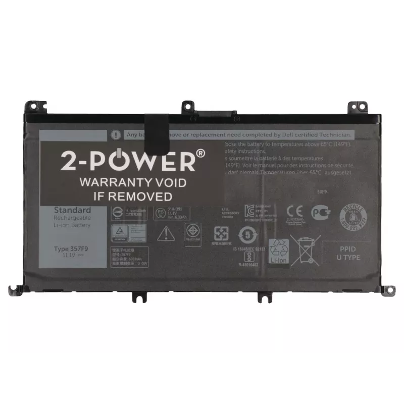2-Power 11.1V 74Wh Li-Polymer Laptop Battery, Battery