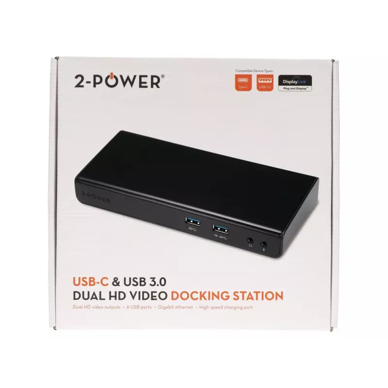 2-Power DOC0110A laptop dock/port replicator Wired USB 3.2 Gen 1 (3.1 Gen 1) Type-B Black