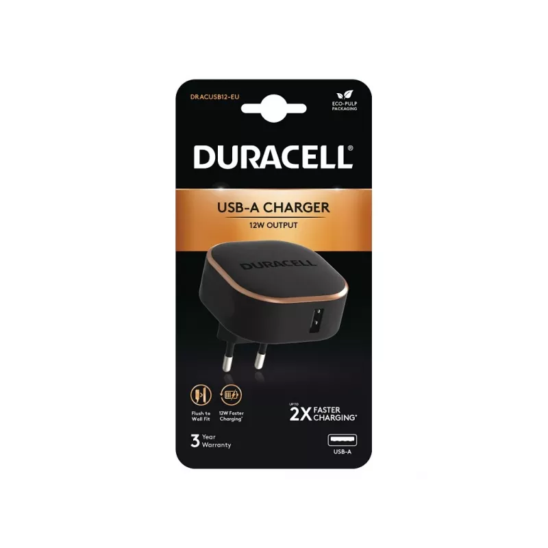 Duracell DRACUSB12-EU mobile device charger Black