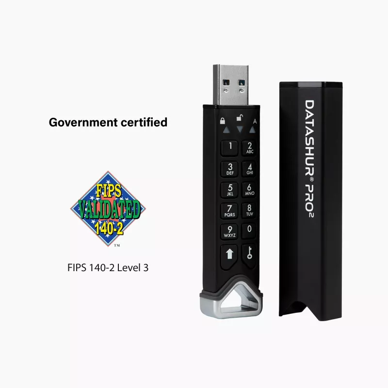 iStorage datAshur PRO2 256 GB | Secure Flash Drive | FIPS 140-2 Level 3 Certified | AES-XTS 256-bit hardware encryption | Password protected | Dust/Water-Resistant |
