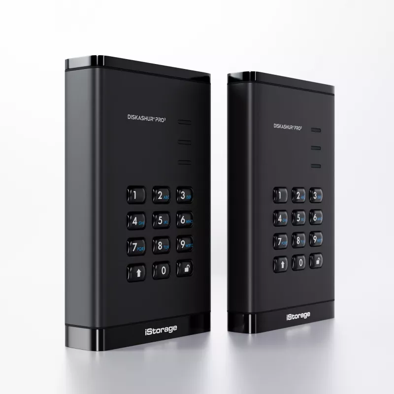 iStorage diskAshur PRO³ HDD 5TB | Secure Portable Hard Drive |FIPS 140-3 Level 3 compliant | AES-XTS 256-bit Hardware Encryption | PIN protected | OS & Platform Independent |GDPR, TAA Compliant|Brute force hack defence | Dust/Water Resistant