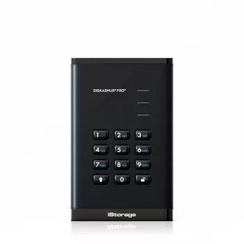 iStorage diskAshur PRO3 SSD 256-bit 2TB FIPS 140-3 Level 3, 2 TB, 2.5 inch, USB Type-A / USB Type-C, 3.2 Gen 1 (3.1 Gen 1), 448 MB/s, Black