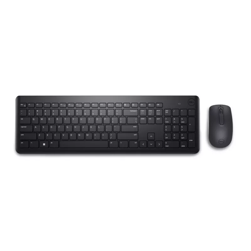 DELL Keyboard and Mouse - KM3322W - UK (QWERTY), Full-size (100%), Wireless, RF Wireless, QWERTY, Black, Mouse included