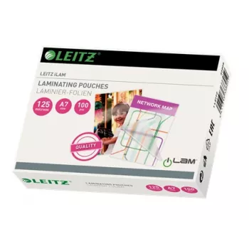Leitz iLAM Glossy A7 Laminating Pouches, 125 microns, Pack of 100