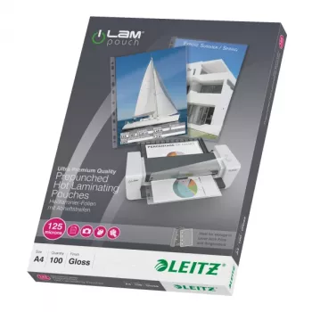 Leitz iLAM Pre-punched A4 Laminating Pouches, 125 microns, Pack of 100