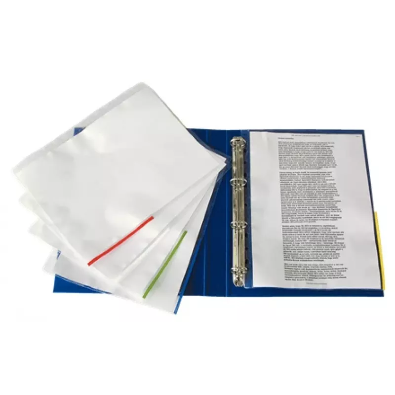 Esselte Pocket 105my Coloured Edge A4, A4, Red, Polypropylene (PP), Portrait, 0.105 mm, 234 mm