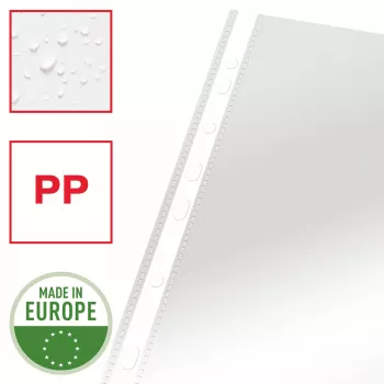 Esselte Pocket Heavy Duty 105my A4, 210 x 297 mm (A4), Transparent, Polypropylene (PP), Top, 0.105 mm, 230 mm