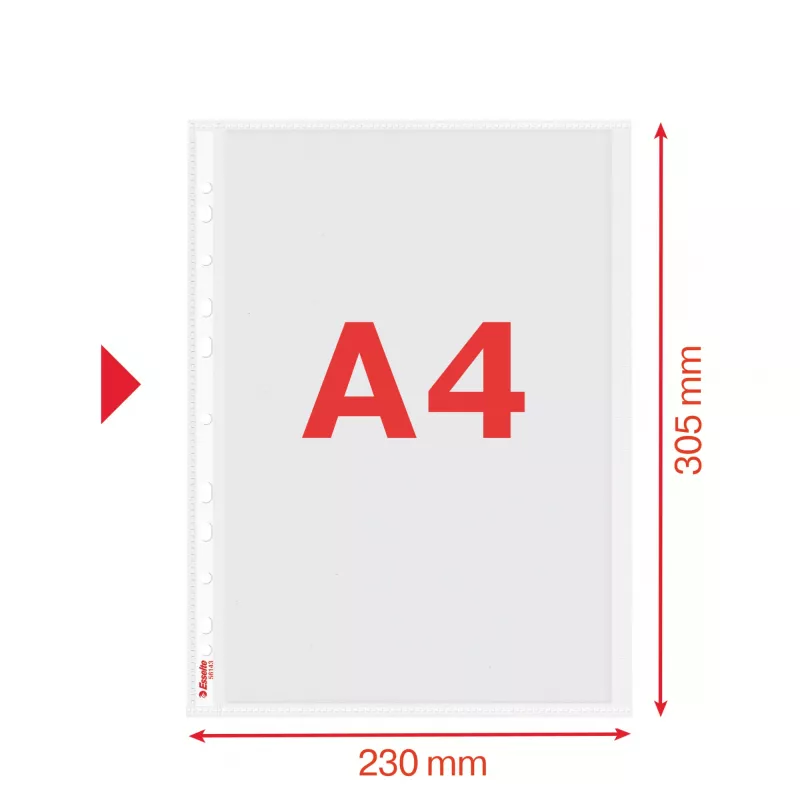 Esselte Quality Pocket A4 Opened Left, 30% pre-consumer recycled plastic