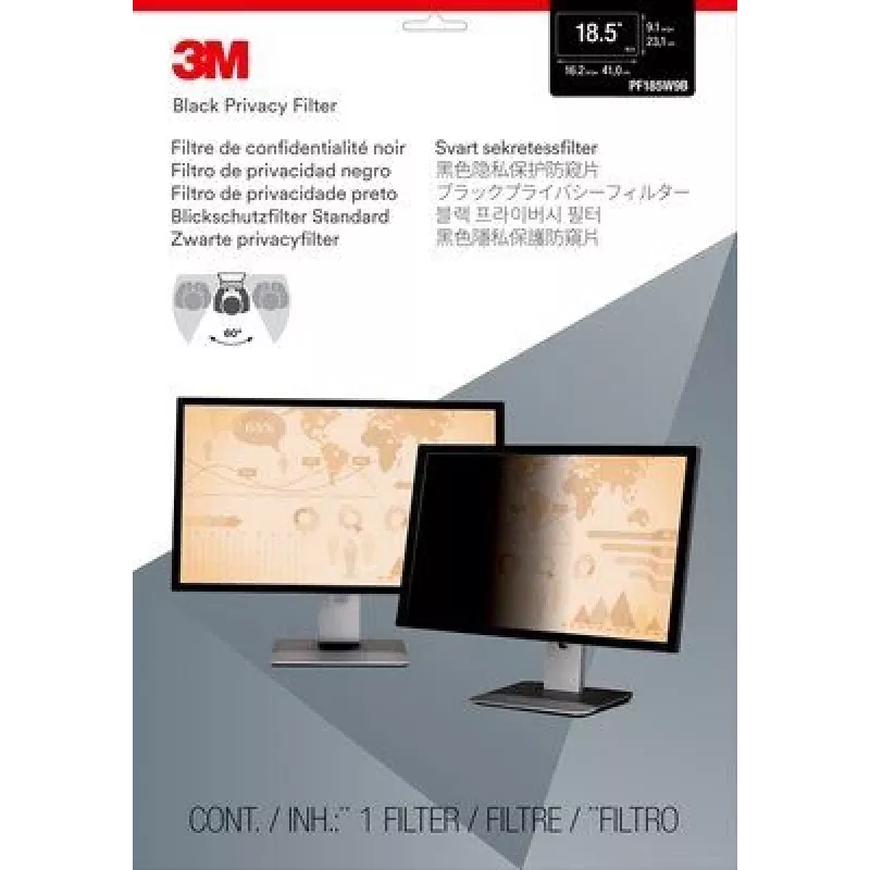 3M PF185W9B display privacy filter 47 cm (18.5 inch) Monitor Frameless display privacy filter