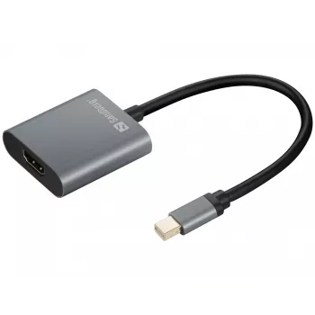 Sandberg Adapter MiniDP1.4>HDMI2.0 4K60, Mini DisplayPort, HDMI Type A (Standard), Male, Female, 3840 x 2160 pixels, 6 Gbit/s
