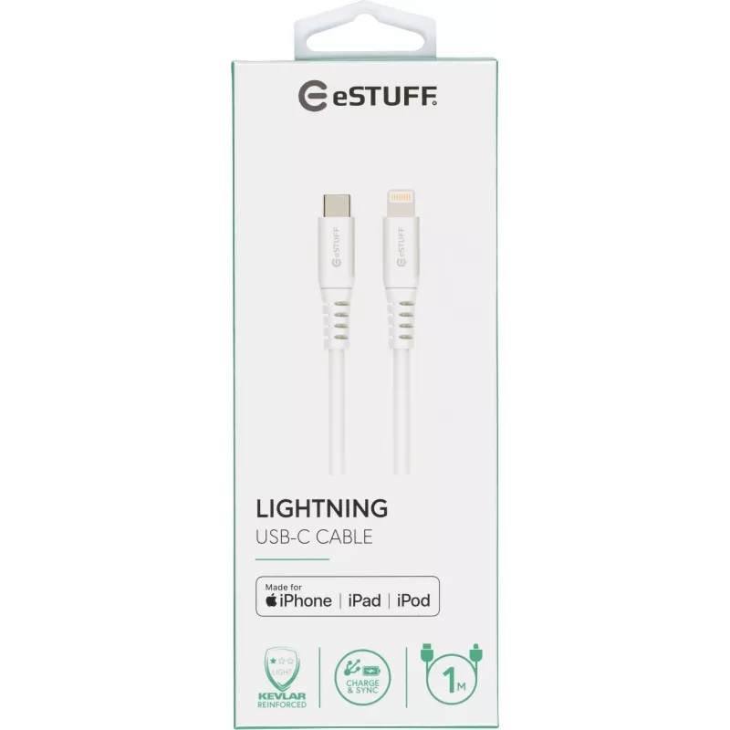 eSTUFF ES602101 lightning cable 1 m White