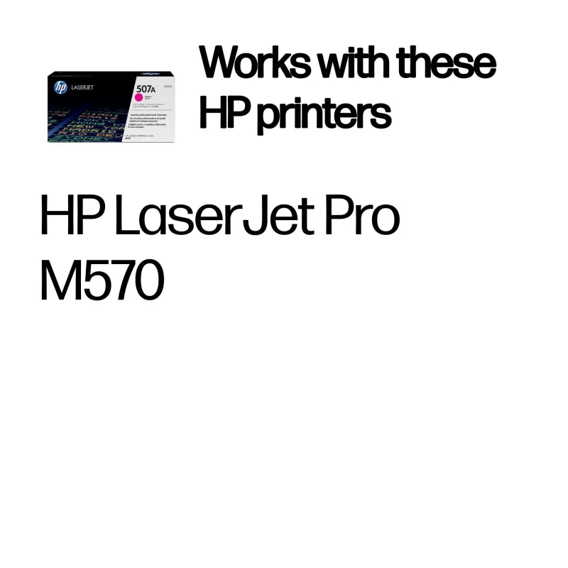 HP 507A Magenta Original LaserJet Toner Cartridge, 6000 pages, Magenta, 1 pc(s)