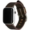 Leather Watch Strap dbramante1928 Bornholm 44mm — Dark Brown/Silver, 35mm width