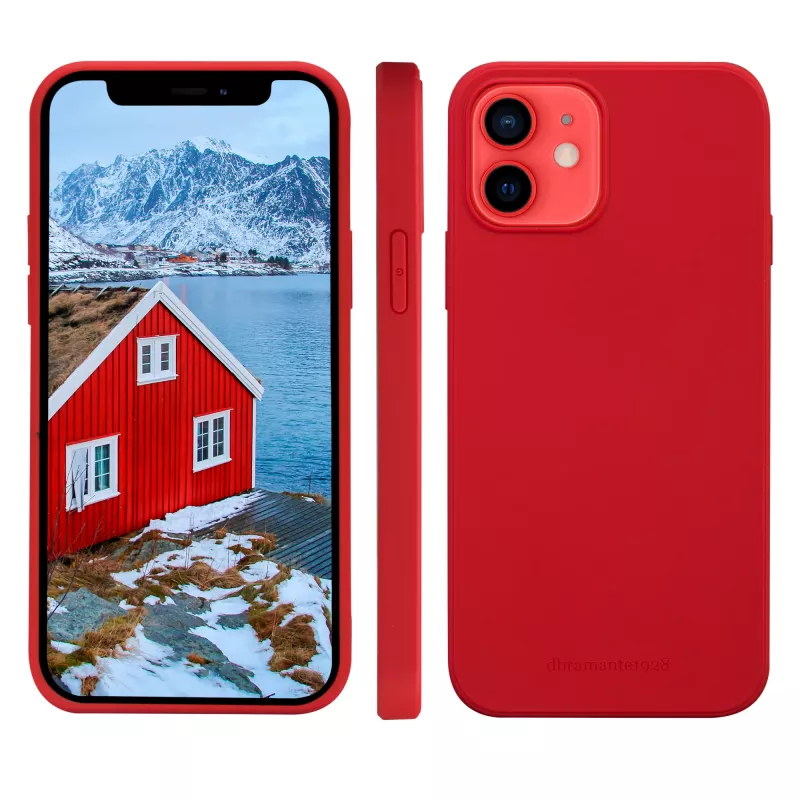dbramante1928 Greenland leather cover for iPhone 12 mini — Red, fits 5.4 inch