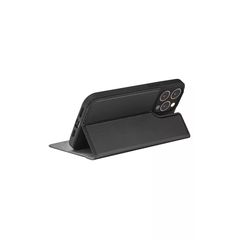 Folio phone case dbramante1928 Oslo for iPhone 14 Pro Max — Black, 3 card pockets, desk stand, fits 6.7 inch