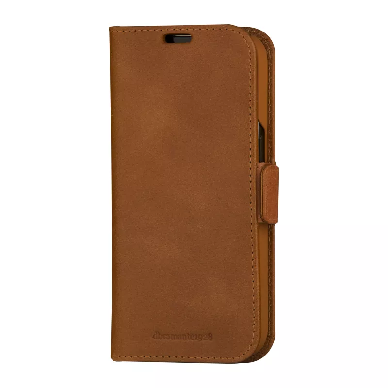Folio phone case dbramante1928 Copenhagen for iPhone 15 Pro — Tan, 3 card pockets, monochromatic brown