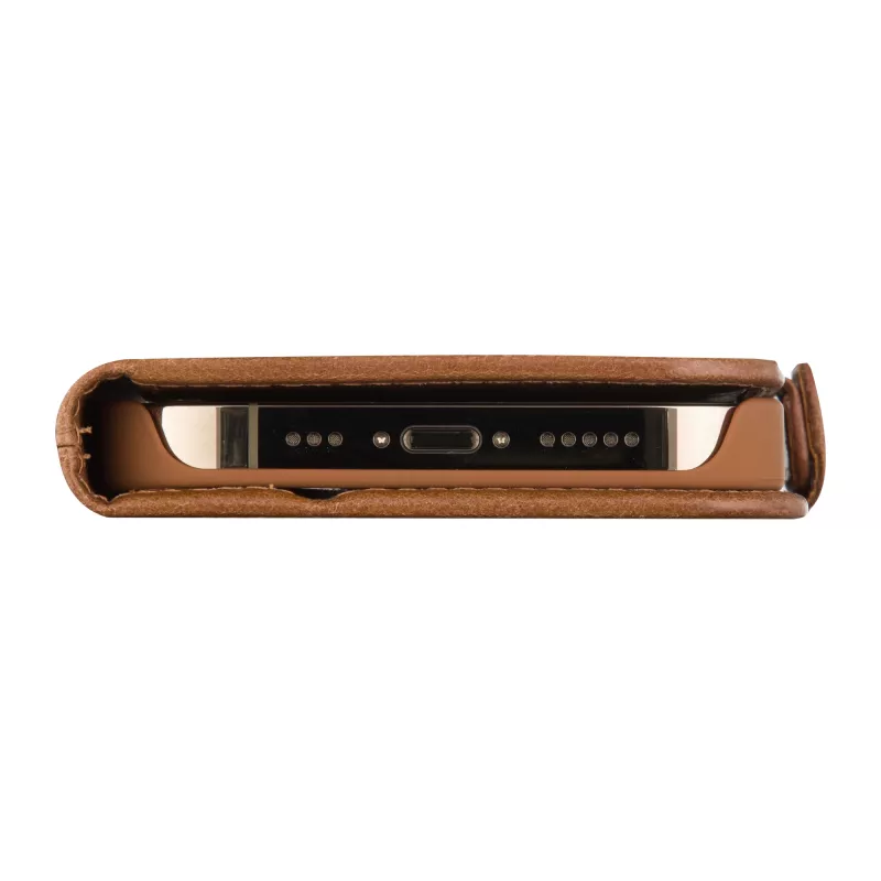 Folio phone case dbramante1928 Copenhagen for iPhone 15 Pro — Tan, 3 card pockets, monochromatic brown