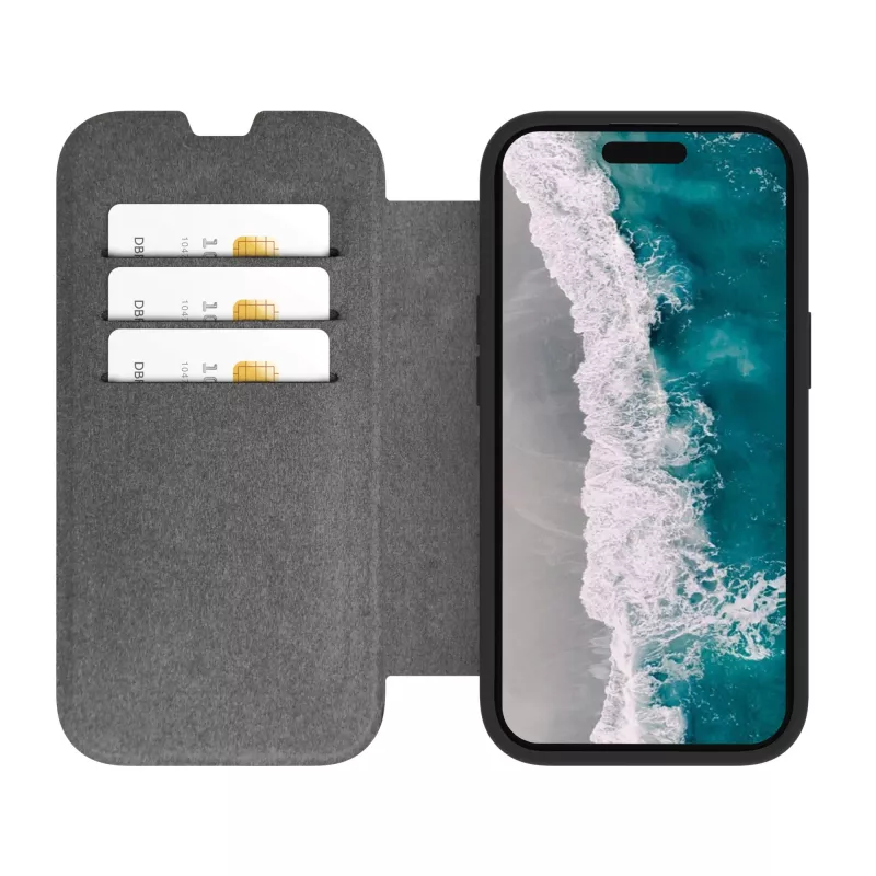 dbramante1928 Helsinki - Flip-Hlle fr Mobile Phone - compatible with MagSafe - Kunststoff, veganes Leather - Schwar