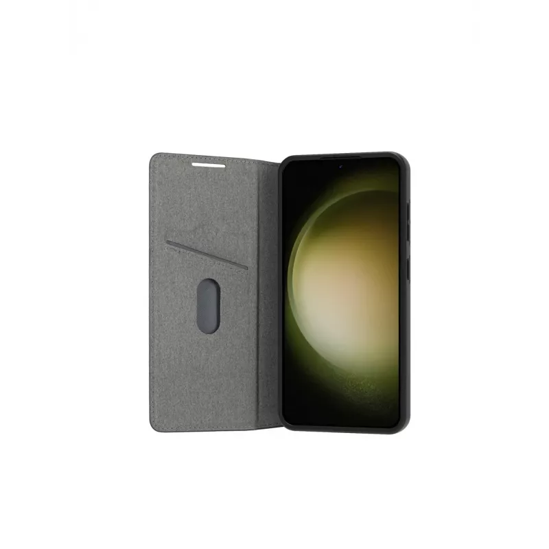 Phone cover dbramante1928 Bergen for Samsung Galaxy S24, leather and recycled plastic, fits 6.2 inch screen, black