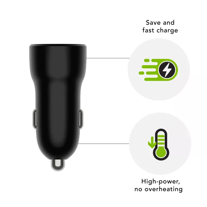 Car Charger d bramante re-charge USB-A 18W — 12–24V, 1× USB-A, Black