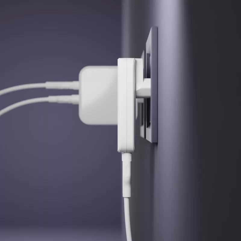 d bramante dbramante1928 Pro EU/US Slim Charger — USB-C 20W + USB-A 18W, White, Indoor AC