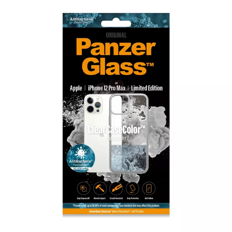 PanzerGlass ® ClearCaseColor™ iPhone 12 Pro Max - Satin Silver Limited Edition