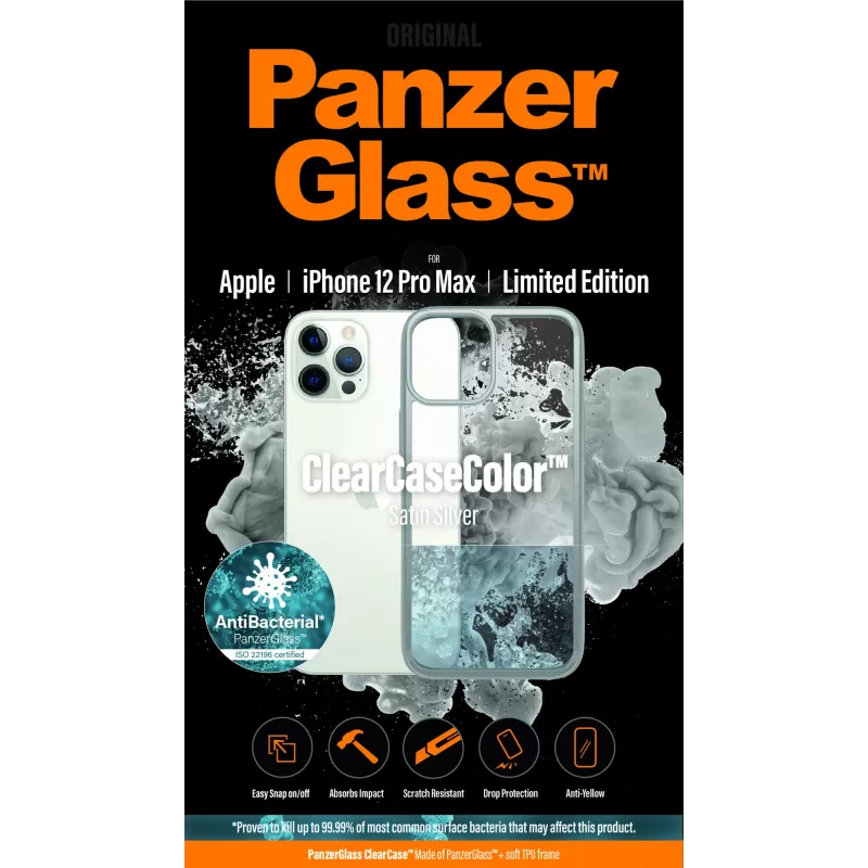 PanzerGlass ® ClearCaseColor™ iPhone 12 Pro Max - Satin Silver Limited Edition