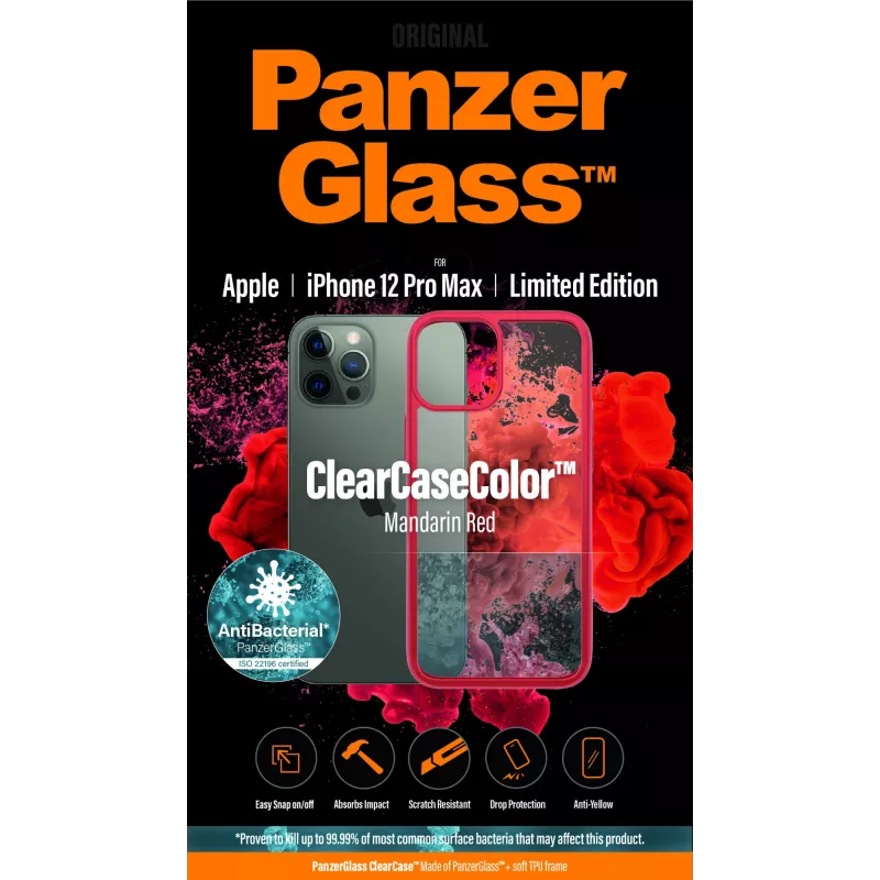 PanzerGlass ® ClearCaseColor™ iPhone 12 Pro Max - Mandarin Red Limited Edition