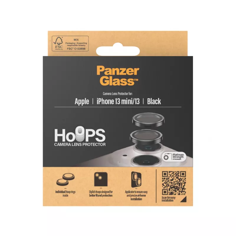 PanzerGlass Hoops Camera Lens Protector iPhone 13 mini 13 Black Scratch Resistant