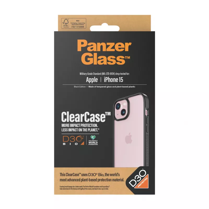 Cover PanzerGlass ClearCase iPhone 15 D3O Transparent