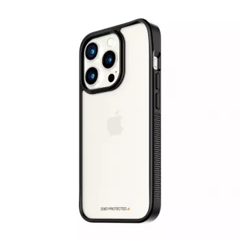 PanzerGlass ® ClearCase Transparent w. Black Frame & D3O® iPhone 15 Pro