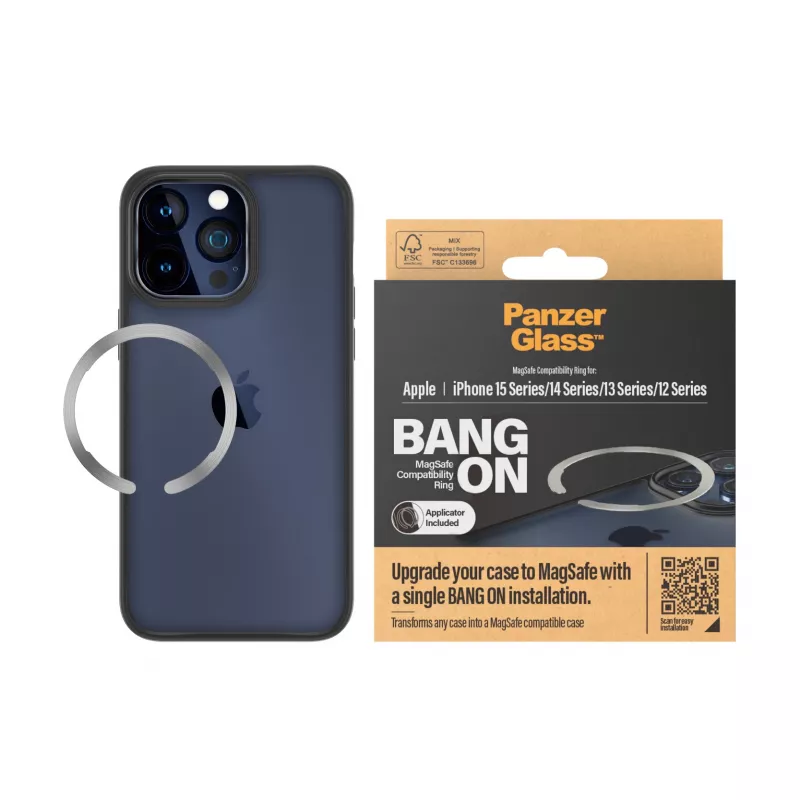 Cover PanzerGlass Bang On MagSafe Compatibility Ring for iPhone 12 13 14 15 Transparent